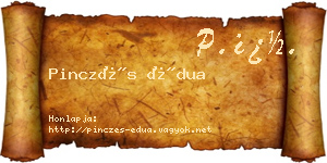 Pinczés Édua névjegykártya
